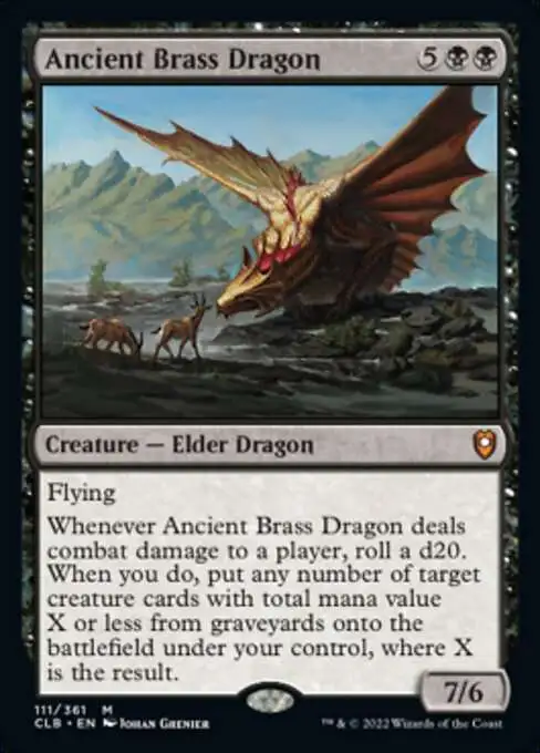 Magic The Gathering Trading Card Game Commander Legends Dungeons Dragons  Battle Single Card Mythic Rare Ancient Brass Dragon 111 - ToyWiz