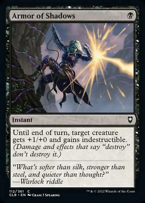 MtG Trading Card Game Commander Legends: Dungeons & Dragons Battle Common Armor of Shadows #112