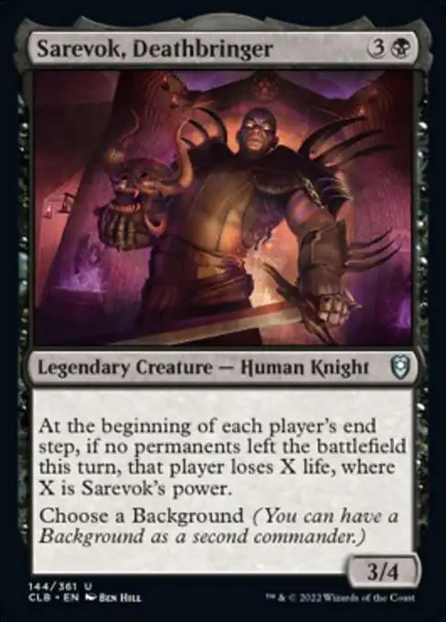 MtG Trading Card Game Commander Legends: Dungeons & Dragons Battle For Baldur's Gate Uncommon Foil Sarevok, Deathbringer #144