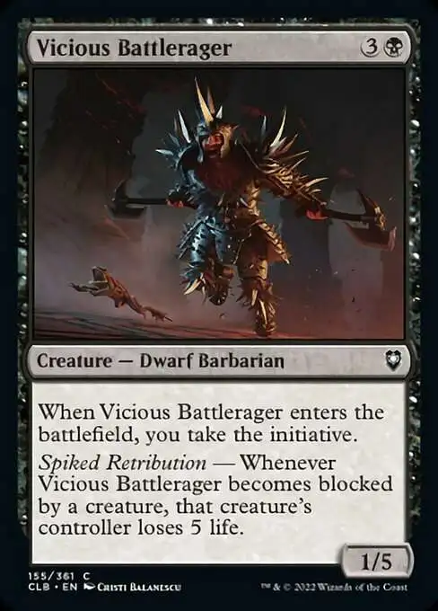 MtG Trading Card Game Commander Legends: Dungeons & Dragons Battle Common Foil Vicious Battlerager #155