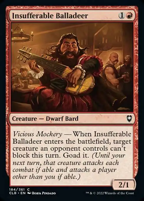 MtG Trading Card Game Commander Legends: Dungeons & Dragons Battle For Baldur's Gate Common Insufferable Balladeer #184