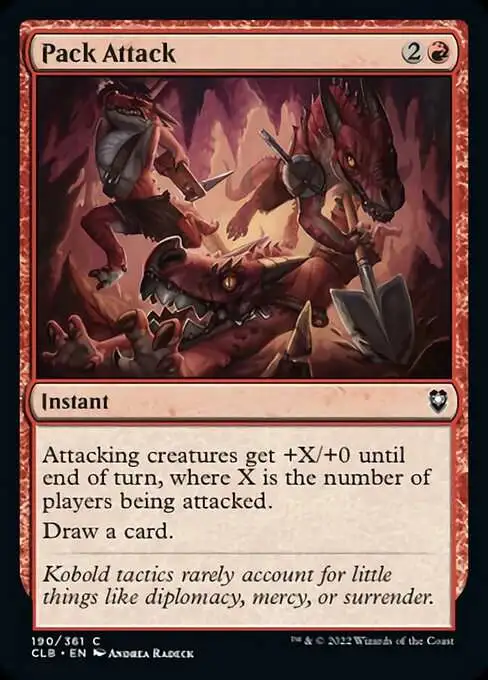 Magic The Gathering Commander Legends Dungeons Dragons Battle Single Card  Common Pack Attack 190 - ToyWiz