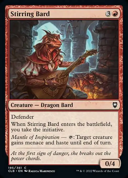 MtG Trading Card Game Commander Legends: Dungeons & Dragons Battle For Baldur's Gate Common Foil Stirring Bard #195