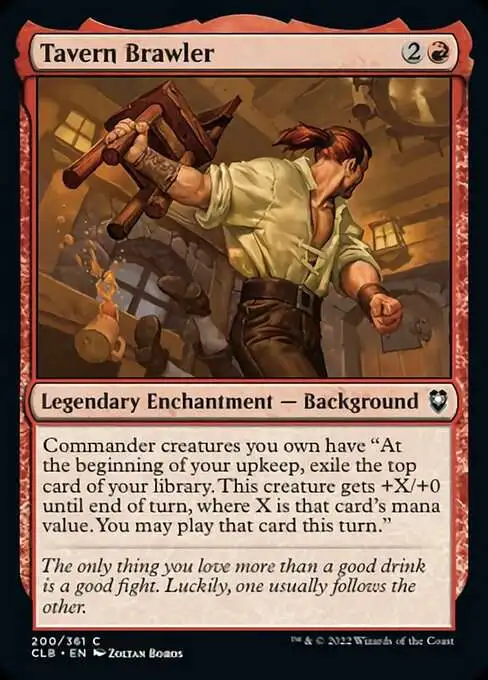 MtG Trading Card Game Commander Legends: Dungeons & Dragons Battle Common Tavern Brawler #200