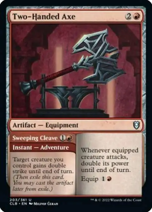 Magic The Gathering Trading Card Game Commander Legends Dungeons Dragons Battle Single Card Uncommon Two-Handed Axe Sweeping Cleave 203 - ToyWiz Magic The Gathering Trading Card Game Commander Legends Dungeons Dragons Battle Single Card Uncommon Two-Handed Axe Sweeping Cleave 203 - ToyWiz