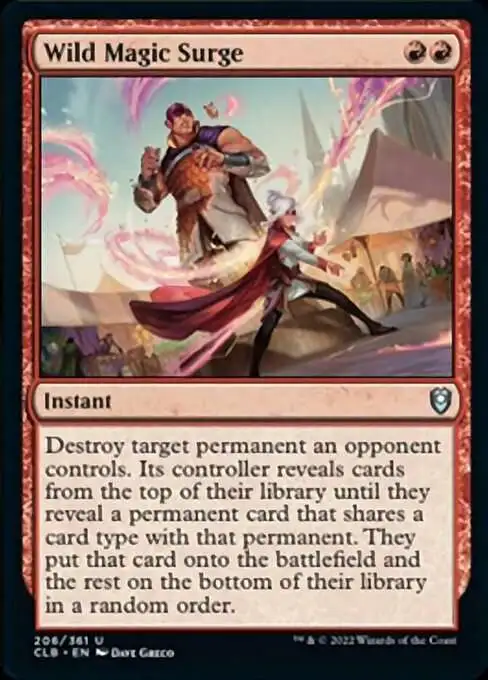 Magic The Gathering Trading Card Game Commander Legends Dungeons Dragons  Battle Single Card Uncommon Wild Magic Surge 206 FOIL - ToyWiz