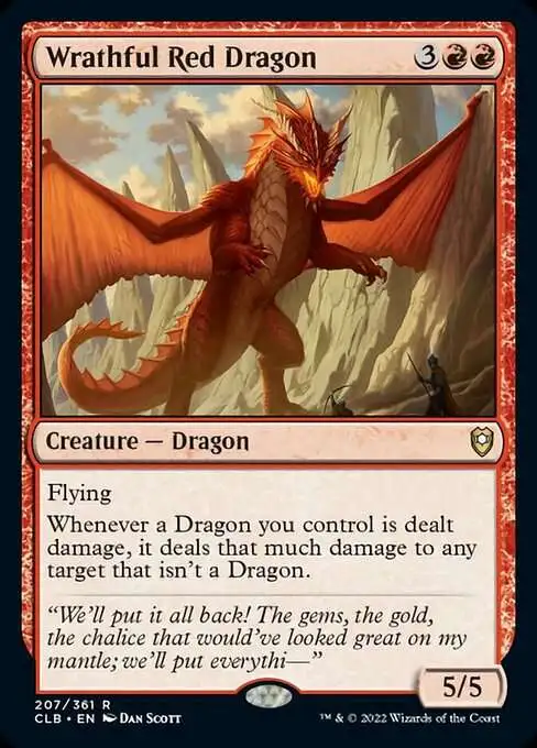 MtG Trading Card Game Commander Legends: Dungeons & Dragons Battle For Baldur's Gate Rare Foil Wrathful Red Dragon #207