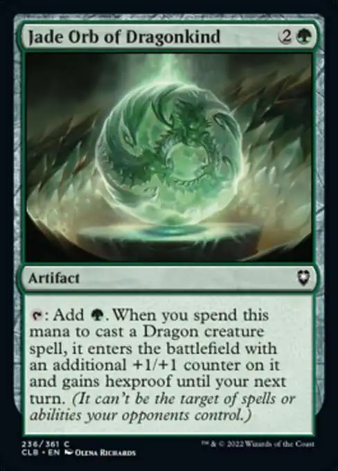 MtG Trading Card Game Commander Legends: Dungeons & Dragons Battle For Baldur's Gate Common Jade Orb of Dragonkind #236