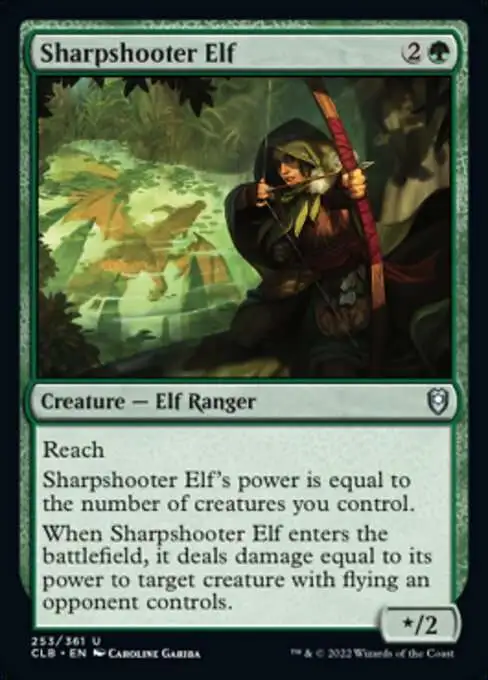 MtG Trading Card Game Commander Legends: Dungeons & Dragons Battle For Baldur's Gate Uncommon Sharpshooter Elf #253