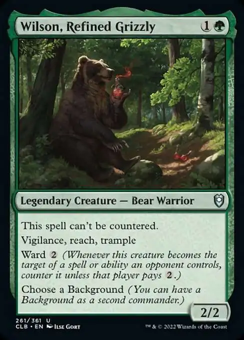 MtG Trading Card Game Commander Legends: Dungeons & Dragons Battle For Baldur's Gate Uncommon Foil Wilson, Refined Grizzly #261