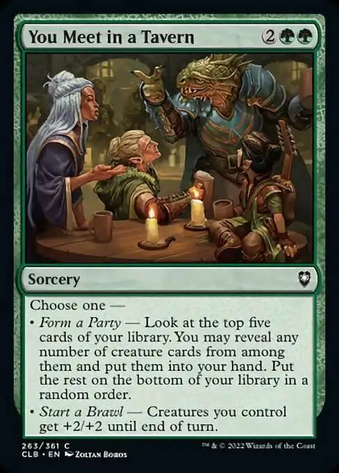 Magic The Gathering Trading Card Game Commander Legends Dungeons Dragons  Battle For Baldurs Gate Single Card Common You Meet in a Tavern 263 - ToyWiz