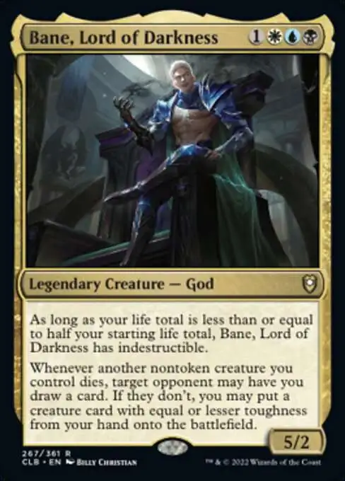 MtG Trading Card Game Commander Legends: Dungeons & Dragons Battle For Baldur's Gate Rare Foil Bane, Lord of Darkness #267