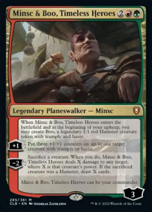 MtG Trading Card Game Commander Legends: Dungeons & Dragons Battle For Baldur's Gate Mythic Rare FOIL Minsc &amp; Boo, Timeless Heroes #285