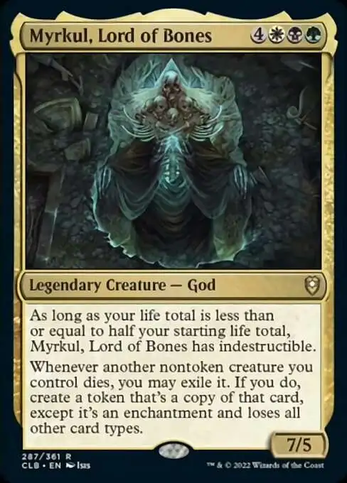MtG Trading Card Game Commander Legends: Dungeons & Dragons Battle Rare Myrkul, Lord of Bones #287