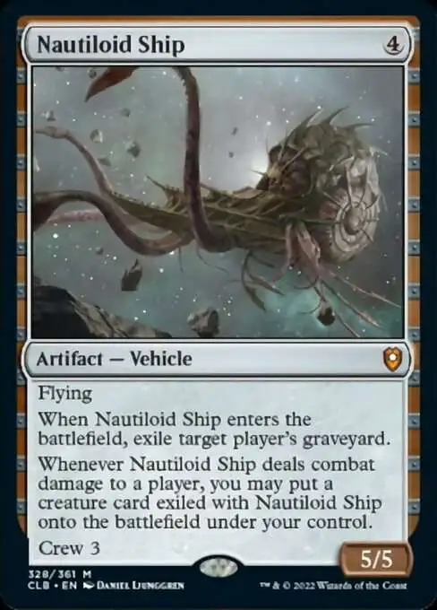 MtG Trading Card Game Commander Legends: Dungeons & Dragons Battle For Baldur's Gate Mythic Rare Nautiloid Ship #328