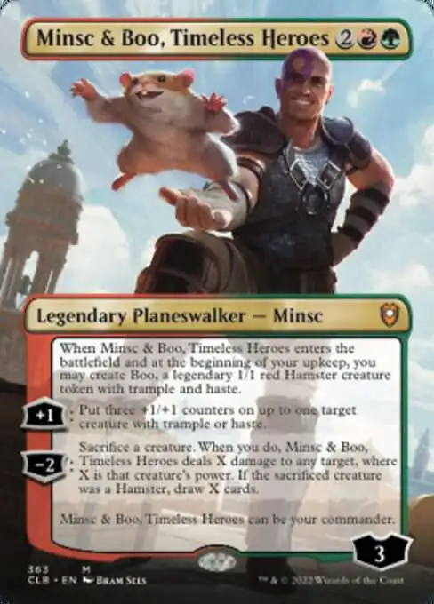 MtG Trading Card Game Commander Legends: Dungeons & Dragons Battle For Baldur's Gate Mythic Rare Minsc &amp; Boo, Timeless Heroes #363 [Borderless Planeswalker]