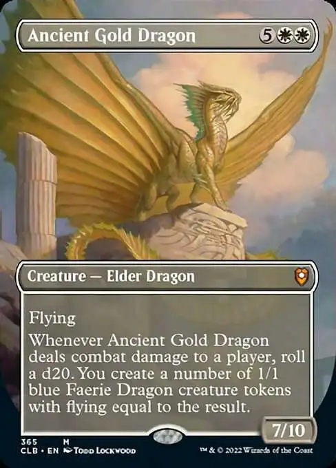 MtG Trading Card Game Commander Legends: Dungeons & Dragons Battle For Baldur's Gate Mythic Rare Ancient Gold Dragon #365 [Alternate Art Borderless FOIL]