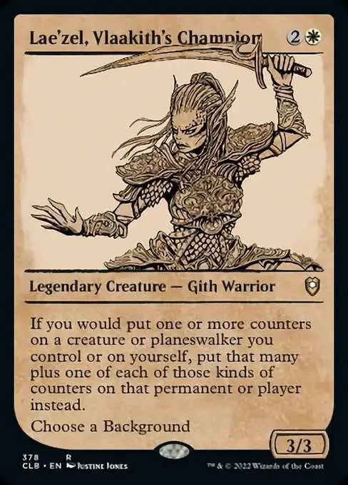 MtG Trading Card Game Commander Legends: Dungeons & Dragons Battle For Baldur's Gate Rare Lae'zel, Vlaakith's Champion #378 [Showcase]