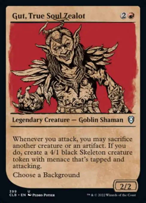 Magic The Gathering Trading Card Game Commander Legends Dungeons Dragons  Battle For Baldurs Gate Single Card Uncommon Gut, True Soul Zealot 399  Showcase FOIL - ToyWiz