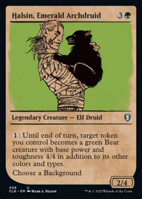 MtG Trading Card Game Commander Legends: Dungeons & Dragons Battle For Baldur's Gate Uncommon Halsin, Emerald Archdruid #408 [Showcase]