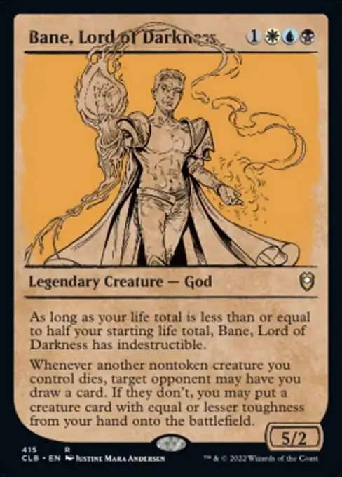 MtG Trading Card Game Commander Legends: Dungeons & Dragons Battle For Baldur's Gate Rare Bane, Lord of Darkness #415 [Showcase]