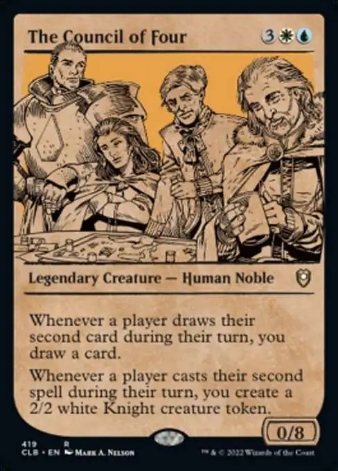 MtG Trading Card Game Commander Legends: Dungeons & Dragons Battle For Baldur's Gate Rare The Council of Four #419 [Showcase FOIL]