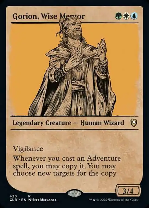 MtG Trading Card Game Commander Legends: Dungeons & Dragons Battle For Baldur's Gate Rare Gorion, Wise Mentor #423 [Showcase FOIL]