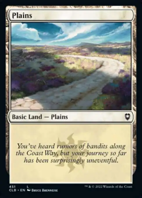 MtG Trading Card Game Commander Legends: Dungeons & Dragons Battle For Baldur's Gate Common Foil Plains #451