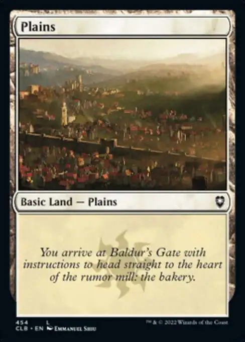 MtG Trading Card Game Commander Legends: Dungeons & Dragons Battle For Baldur's Gate Common Foil Plains #454