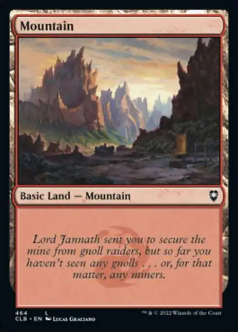 MtG Trading Card Game Commander Legends: Dungeons & Dragons Battle For Baldur's Gate Common Foil Mountain #464