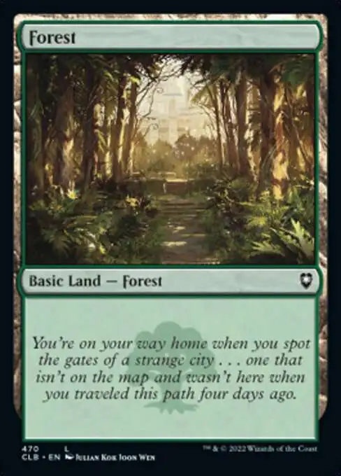 MtG Trading Card Game Commander Legends: Dungeons & Dragons Battle Common Foil Forest #470