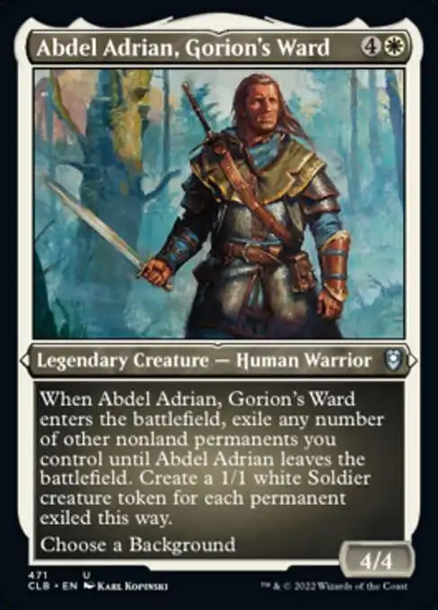 MtG Trading Card Game Commander Legends: Dungeons & Dragons Battle Uncommon Abdel Adrian, Gorion's Ward #471 [Etched Foil]