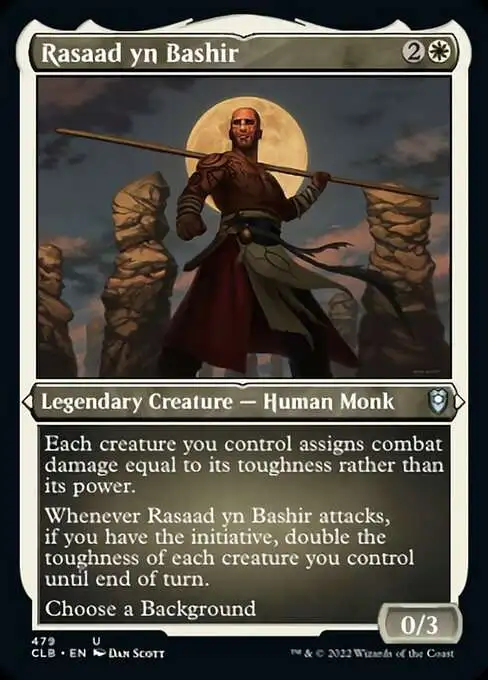 MtG Trading Card Game Commander Legends: Dungeons & Dragons Battle For Baldur's Gate Uncommon Rasaad yn Bashir #479 [Etched Foil]
