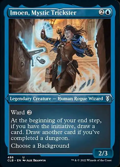 MtG Trading Card Game Commander Legends: Dungeons & Dragons Battle Uncommon Imoen, Mystic Trickster #486 [Etched Foil]