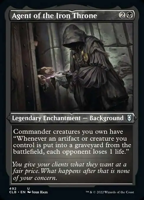 MtG Trading Card Game Commander Legends: Dungeons & Dragons Battle Uncommon  Agent of the Iron Throne #492 [Etched Foil]