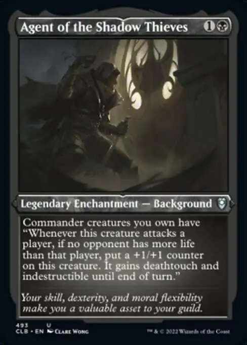 MtG Trading Card Game Commander Legends: Dungeons & Dragons Battle For Baldur's Gate Uncommon Agent of the Shadow Thieves #493 [Etched Foil]