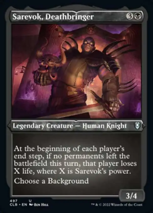 MtG Trading Card Game Commander Legends: Dungeons & Dragons Battle For Baldur's Gate Uncommon Sarevok, Deathbringer #497 [Etched Foil]