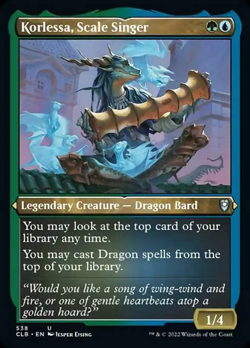MtG Trading Card Game Commander Legends: Dungeons & Dragons Battle Uncommon Korlessa, Scale Singer #538 [Etched Foil]