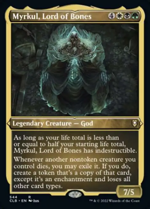 MtG Trading Card Game Commander Legends: Dungeons & Dragons Battle For Baldur's Gate Rare Myrkul, Lord of Bones #544 [Etched Foil]