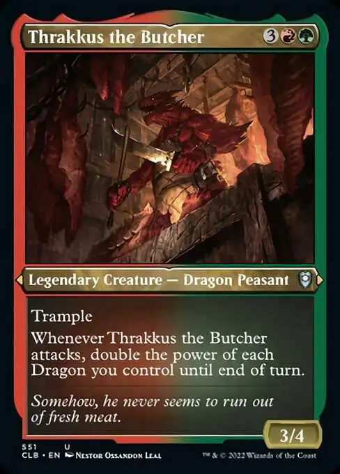 MtG Trading Card Game Commander Legends: Dungeons & Dragons Battle For Baldur's Gate Uncommon Thrakkus the Butcher #551 [Etched Foil]