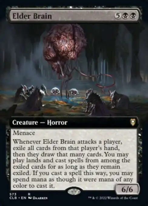 MtG Trading Card Game Commander Legends: Dungeons & Dragons Battle For Baldur's Gate Rare Elder Brain #573 [Extended Art FOIL]