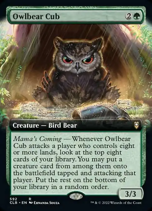 MtG Trading Card Game Commander Legends: Dungeons & Dragons Battle For Baldur's Gate Rare Owlbear Cub #592 [Extended Art]