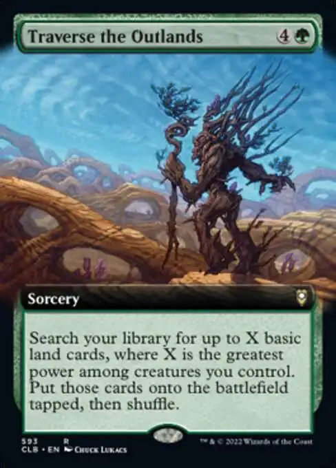 MtG Trading Card Game Commander Legends: Dungeons & Dragons Battle For Baldur's Gate Rare Traverse the Outlands #593 [Extended Art FOIL]