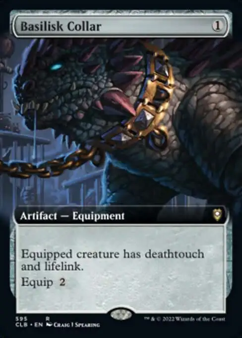MtG Trading Card Game Commander Legends: Dungeons & Dragons Battle For Baldur's Gate Rare Basilisk Collar #595 [Extended Art]