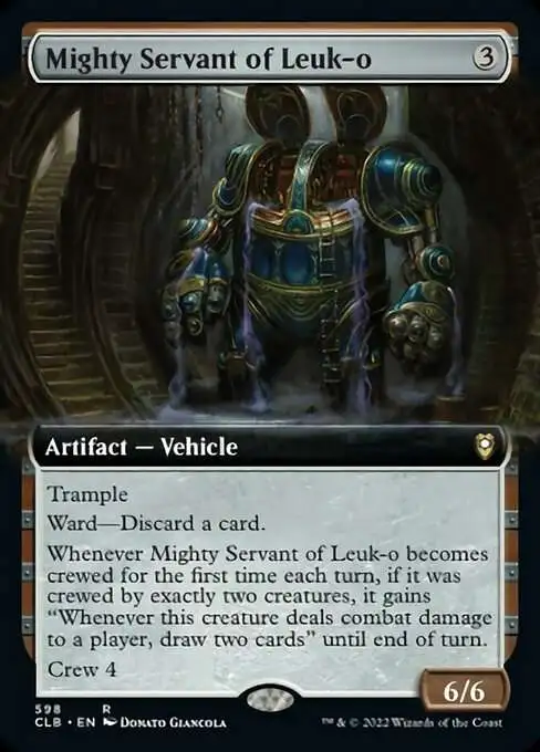MtG Trading Card Game Commander Legends: Dungeons & Dragons Battle Rare Mighty Servant of Leuk-o #598 [Extended Art]