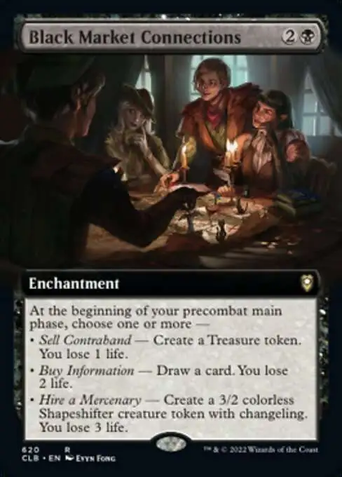 Magic The Gathering Trading Card Game Commander Legends Dungeons Dragons  Battle For Baldurs Gate Single Card Rare Black Market Connections 620  Extended Art - ToyWiz