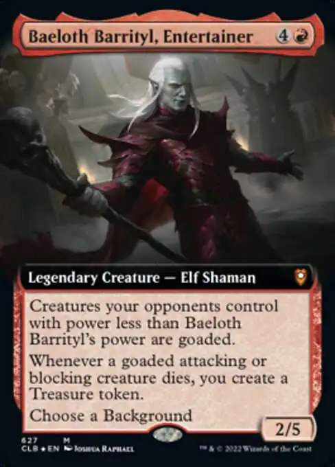 MtG Trading Card Game Commander Legends: Dungeons & Dragons Battle Mythic Rare Baeloth Barrityl, Entertainer #627 [Extended Art]