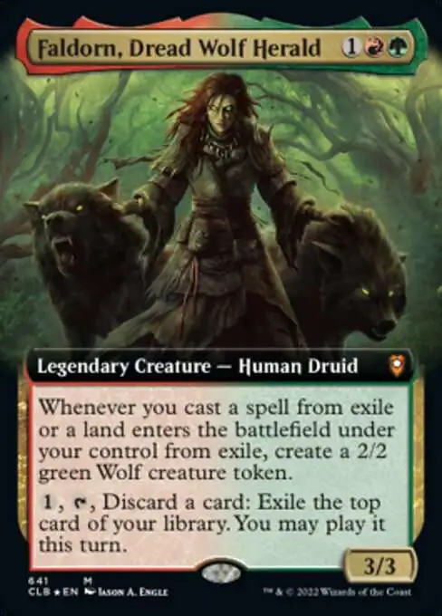 MtG Trading Card Game Commander Legends: Dungeons & Dragons Battle For Baldur's Gate Mythic Rare Faldorn, Dread Wolf Herald #641 [Extended Art]
