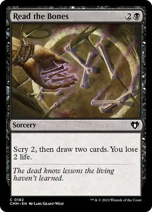 Magic The Gathering Commander Masters Single Card Common Read the Bones 182 - ToyWiz Magic The Gathering Commander Masters Single Card Common Read the Bones 182 - ToyWiz