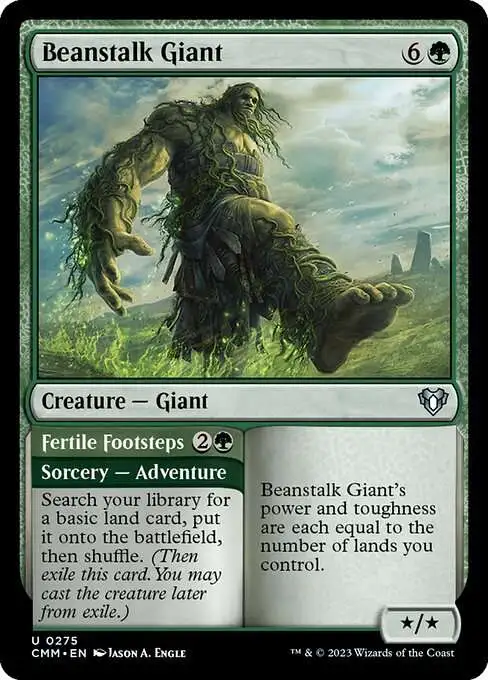 MtG Commander Masters Uncommon Beanstalk Giant // Fertile Footsteps #275